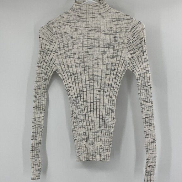 TOPSHOP Grey Knitted Marl Funnel Mock Neck Top New Rib Sweater Pullover 8605 - Picture 5 of 12
